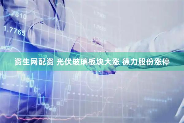 资生网配资 光伏玻璃板块大涨 德力股份涨停
